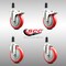 Service Caster 5 Inch 316SS Red Poly Swivel 1-3/8 Inch Expanding Stem Caster Lock Brake, 2PK SS316TTLEX20S514-PPUB-RED-2-S-2-138 - alternate 2